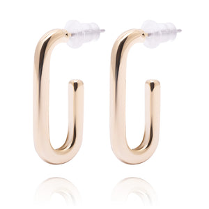 Paper clips earrings in Gold