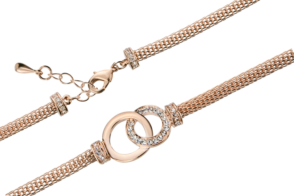 Infinity Bracelet in Rose Gold sparkled with genuine crystals