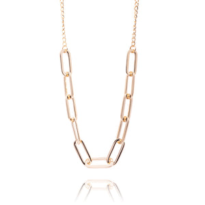 Paper clips necklace in Gold